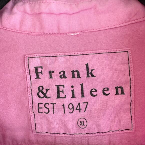 Frank & Eileen Cotton Barry Shirt Top Pink Button Front Collared Long Sleeve XL - Picture 2 of 6